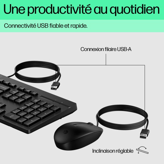 HP Ensemble combiné clavier et souris filaires 225