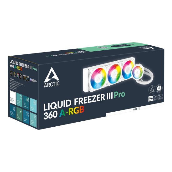 ARCTIC Liquid Freezer III Pro 360 A-RGB (White) Processeur Kit de refroidissement du liquide 12 cm Blanc 1 pièce(s) ARCTIC Liquid Freezer III Pro 360 A-RGB (White) Processeur Kit de refroidissement du liquide 12 cm Blanc 1 pièce(s)
