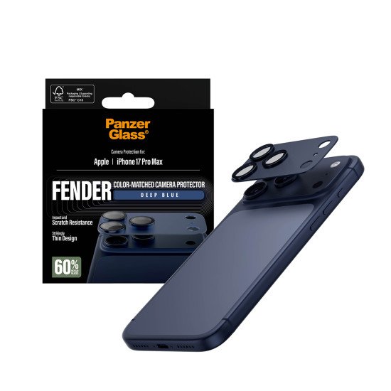 PanzerGlass ® Fender Camera Protector Deep Blue iPhone 17 Pro Max Protection d'écran transparent Apple 1 pièce(s)