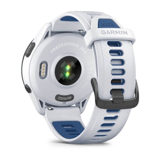 Garmin Forerunner 265 3,3 cm (1.3") AMOLED 46 mm Numérique 416 x 416 pixels Écran tactile Noir, Blanc Wifi GPS (satellite)