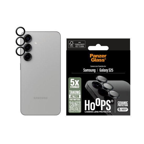 PanzerGlass ® Hoops® Ceramic Camera Lens Protector Samsung Galaxy S25 Protection d'écran transparent 1 pièce(s)