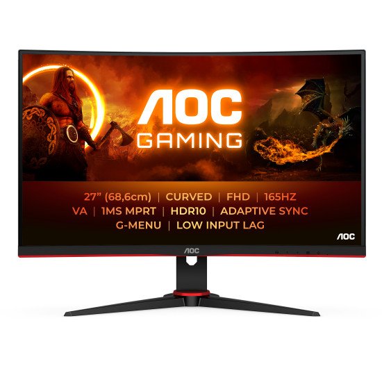 AOC G2 C27G2E/BK écran PC 68,6 cm (27") 1920 x 1080 pixels Noir, Rouge