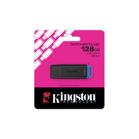 Kingston Technology DataTraveler 128Go Stockage portable USB 3.2 Gen 1 Exodia Noir + Bleu