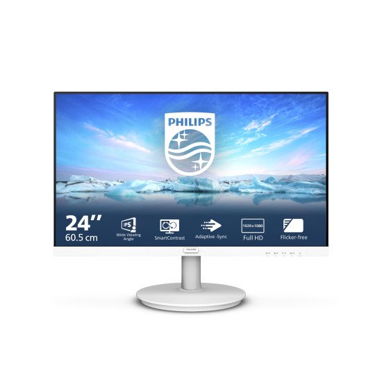 Philips V Line 241V8AW/00 LED display 60,5 cm (23.8") 1920 x 1080 pixels Full HD LCD Blanc