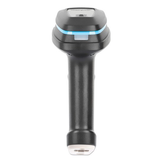 Manhattan Scanner de codes-barres LED 2D longue portée, USB, profondeur de lecture 450 mm, luminosité ambiante max. 100 000 lux, compatible codes 1D et 2D, câble RJ45 vers USB-A 1,8 m, noir, garantie 3 ans