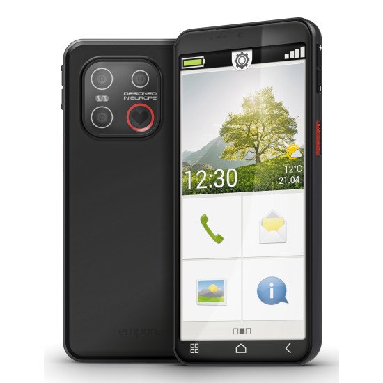 Emporia emporiaSMART.ME7 13,8 cm (5.45") SIM unique Android 15 4G USB Type-C 6 Go 128 Go 3500 mAh Noir