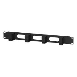 Intellinet Panneau de gestion des câbles 19", 1U, 4 anneaux plastiques courts, noir