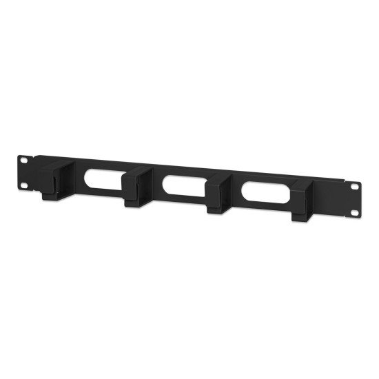 Intellinet Panneau de gestion des câbles 19", 1U, 4 anneaux plastiques courts, noir