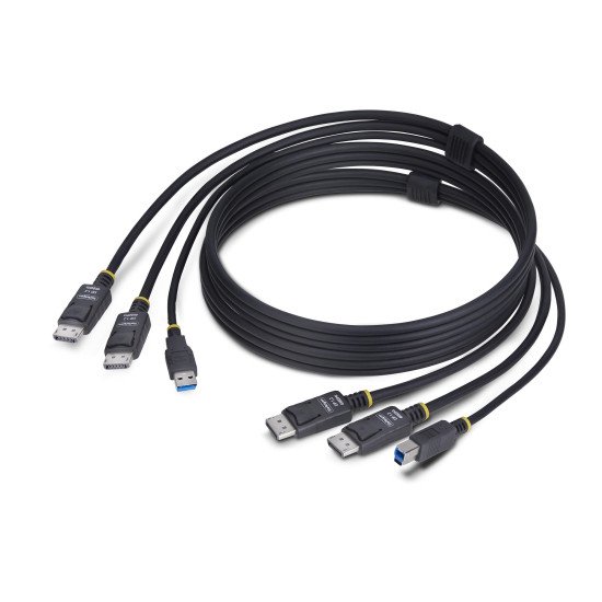 StarTech.com Câble KVM Double DisplayPort de 1,8m et USB 5Gbps, 4K 60Hz, Câble Combo DP 1.2 et USB pour Commutateurs/Switchs KVM à Deux Moniteurs StarTech.com Câble KVM Double DisplayPort de 1,8m et USB 5Gbps, 4K 60Hz, Câble Combo DP 1.2 et USB pour Commutateurs/Switchs KVM à Deux Moniteurs