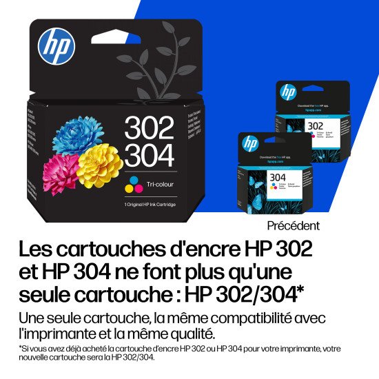 HP 302XL/304XL Cartouche d'encre noire authentique