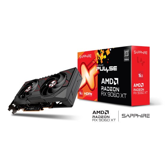 Sapphire PULSE AMD Radeon RX 9060 XT 16GB GPU 16 Go GDDR6 Sapphire PULSE AMD Radeon RX 9060 XT 16GB GPU 16 Go GDDR6