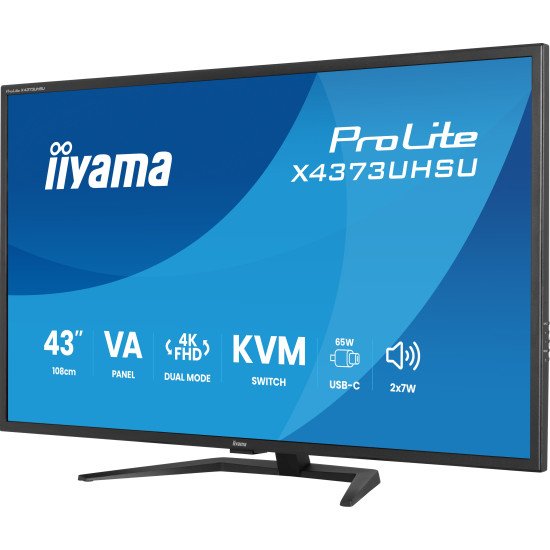 iiyama ProLite X4373UHSU-B2 écran PC 109,2 cm (43") 3840 x 2160 pixels 4K Ultra HD LED Noir