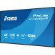 iiyama LH4375UHS-B2AG Écran d'affichage dynamique Écran plat de signalisation numérique 108 cm (42.5") LCD Wifi 500 cd/m² 4K Ultra HD Noir Intégré dans le processeur Android 11 24/7