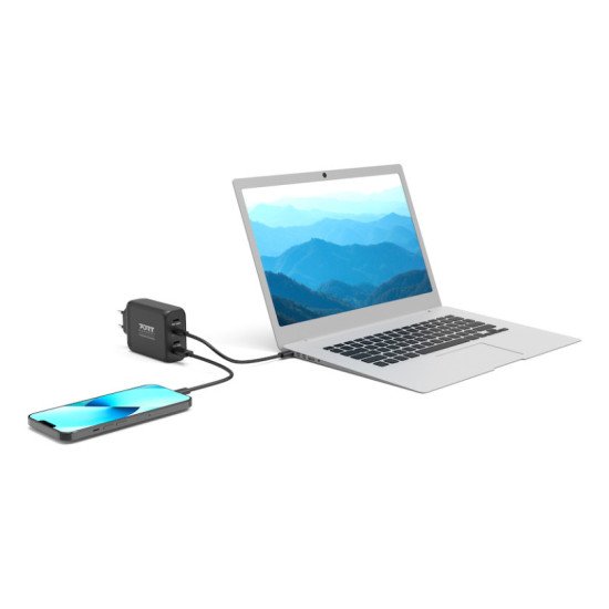 Port Designs 902107EU chargeur d'appareils mobiles Universel Noir Secteur Charge rapide Intérieure