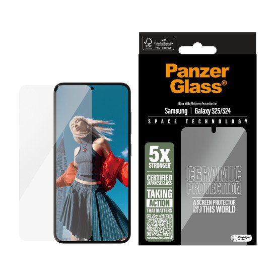 PanzerGlass ® Ceramic Screen Protector Samsung Galaxy S25 | S24 | Ultra-Wide Fit Protection d'écran transparent 1 pièce(s) PanzerGlass ® Ceramic Screen Protector Samsung Galaxy S25 | S24 | Ultra-Wide Fit Protection d'écran transparent 1 pièce(s)