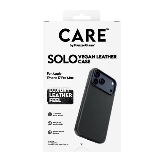 PanzerGlass CARE™ by ® Solo Case Black iPhone 17 Pro Max coque de protection pour téléphones portables Housse Noir