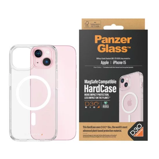 PanzerGlass PG Hardcase Iphone 2023 6.1In MS D3O coque de protection pour téléphones portables Housse Transparent