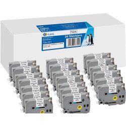 G&G 21570 ruban d'étiquette Noir sur blanc