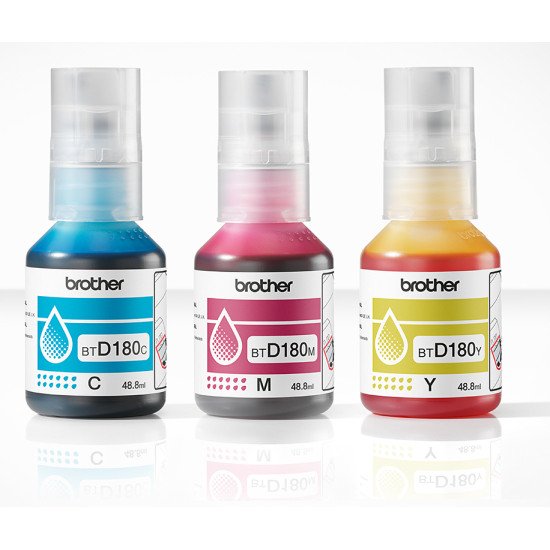 Brother BTD180CLVAL Bouteilles d'encre couleur multipack | 3 couleurs Brother BTD180CLVAL Bouteilles d'encre couleur multipack | 3 couleurs