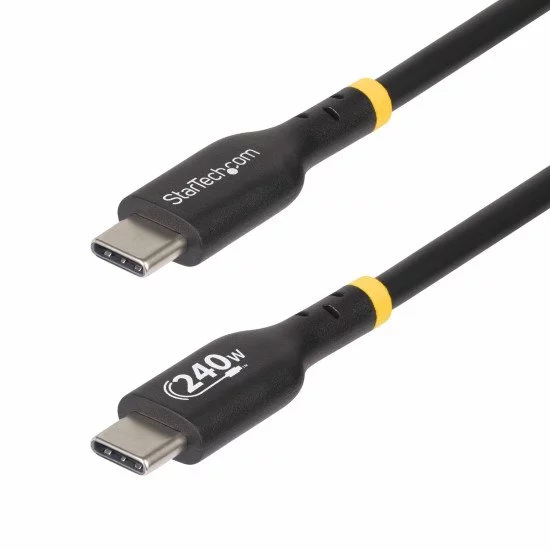 StarTech.com Câble de Recharge USB-C de 2m, Cordon USB-C Certifié USB-IF, 240W PD EPR, Câble Chargeur USB 2.0 Type-C pour Ordinateur Portable, Câble de Transfert de Données USB-C, Gaine TPE, M/M StarTech.com Câble de Recharge USB-C de 2m, Cordon USB-C Certifié USB-IF, 240W PD EPR, Câble Chargeur USB 2.0 Type-C pour Ordinateur Portable, Câble de Transfert de Données USB-C, Gaine TPE, M/M