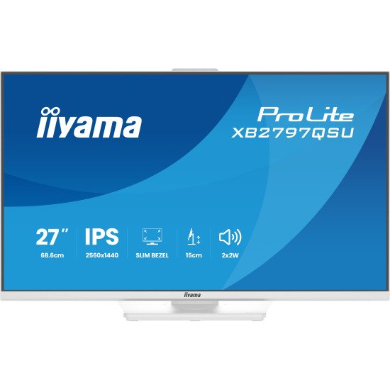 iiyama ProLite XB2797QSU-W1 écran PC 68,6 cm (27") 2560 x 1440 pixels Quad HD LED Blanc