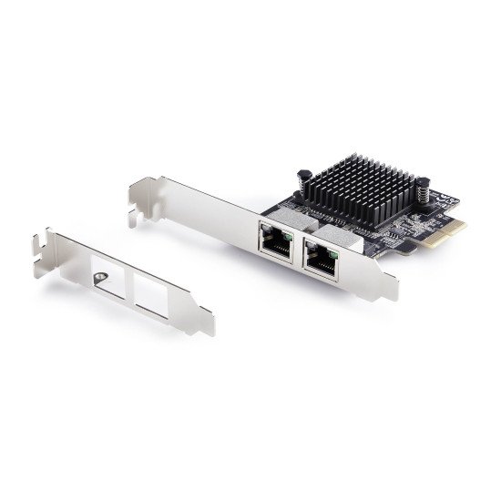 StarTech.com Carte Réseau PCIe Gigabit 5G à 2 Ports, Carte LAN PCI Express 5G/2,5G/1G/100M/10M, Realtek RTL8126, Windows et Linux, Conforme TAA