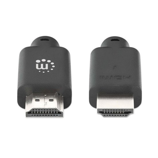 Manhattan Câble HDMI 4K@60 Hz avec Ethernet, 1 m, adapté à TOUT les usages 4K et 1080p/HD - lors de la mise à niveau ou préparez-la pour le moment où vous en aurez besoin, mâle à mâle, noir, Ultra HD 4K x 2K, garantie à vie, équivalent à HDMM1MP