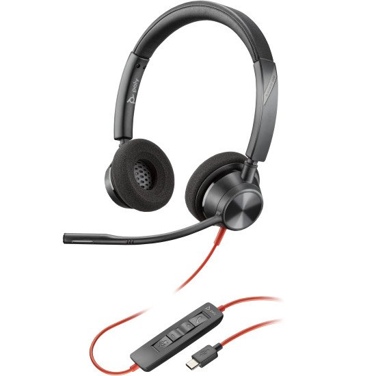 POLY 8X219AA écouteur/casque Avec fil Arceau Bureau/Centre d'appels USB Type-C Noir