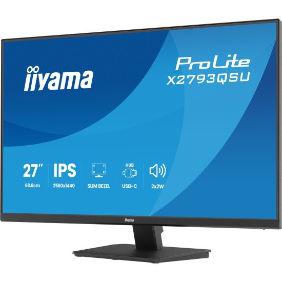 iiyama ProLite X2793QSU-B1 écran PC 68,6 cm (27") 2560 x 1440 pixels Quad HD LED Noir