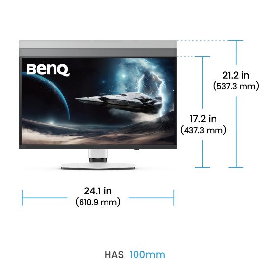 BenQ EX271UZ écran PC 67,3 cm (26.5") 3840 x 2160 pixels 4K Ultra HD OLED Noir, Blanc