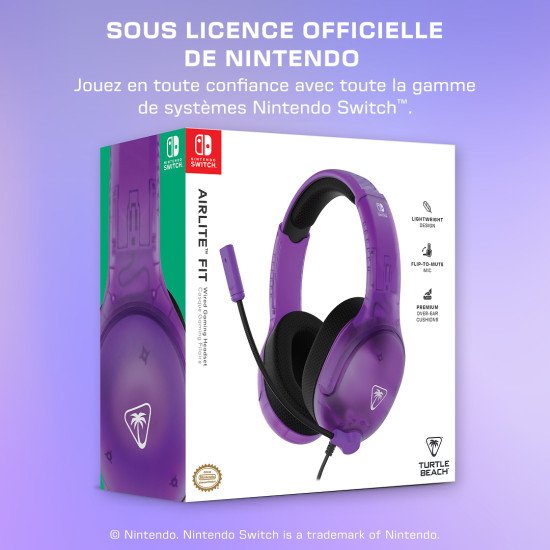 Turtle Beach Airlite Fit Casque Avec fil Arceau Jouer Noir, Violet Turtle Beach Airlite Fit Casque Avec fil Arceau Jouer Noir, Violet