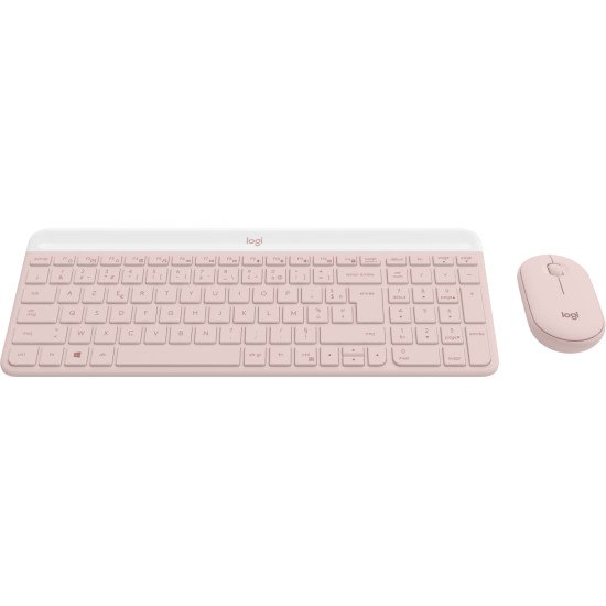 Logitech MK470 Slim Combo clavier Souris incluse RF sans fil AZERTY Français Rose