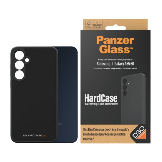 PanzerGlass ® HardCase Black with D3O® Samsung Galaxy A55 5G coque de protection pour téléphones portables Housse Noir