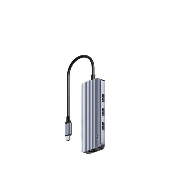 Cudy UH606 hub & concentrateur USB 3.2 Gen 1 (3.1 Gen 1) Type-C 5000 Mbit/s Gris, Argent