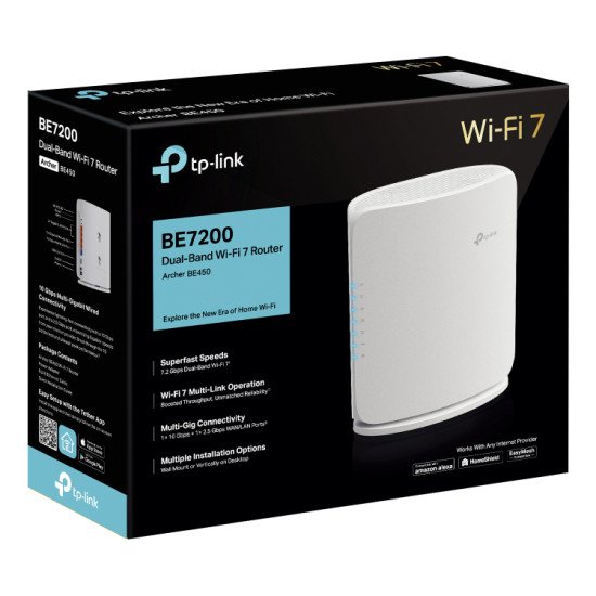 TP-Link Archer BE450 routeur sans fil Multi-Gigabit Ethernet Bi-bande (2,4 GHz / 5 GHz) Blanc