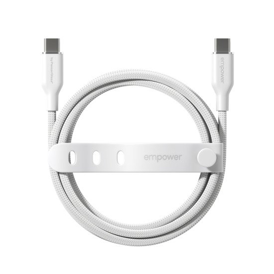 PanzerGlass empower by ® Racing 60W USB-C to USB-C Cable | USB 2.0 | 1.2M | Silver White câble USB Blanc
