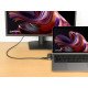 Manhattan Dock/hub de voyage USB-C, 4 ports : HDMI, USB-A, USB-C et audio 3,5 mm, avec Power Delivery (PD) 100 W - nécessite un chargeur USB-C externe (non inclus). Alimenté par USB (aucune alimentation externe requise) lorsque le PD n'est pas utilisé