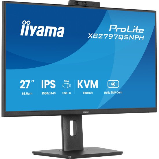 iiyama ProLite XB2797QSNPH-B1 27IN IPS LCD 4MS 2560X1440 350CD/M2 HDMI/DP/USB 2 écran PC 68,6 cm (27") 2560 x 1440 pixels Quad HD Noir