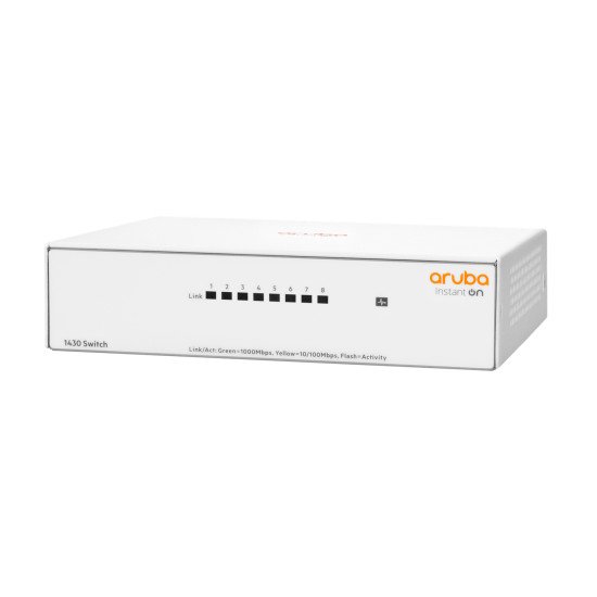 HPE Aruba Instant On 1430 8G Non-géré L2 Gigabit Ethernet (10/100/1000) Blanc