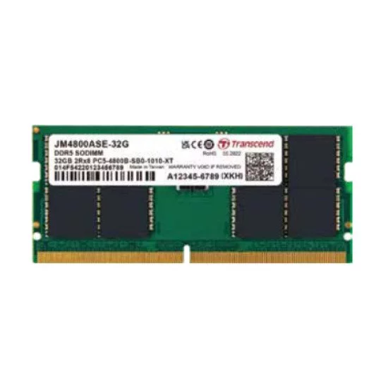 Transcend JetMemory JM4800ASE-32G module de mémoire 32 Go 1 x 32 Go DDR5 4800 MHz Transcend JetMemory JM4800ASE-32G module de mémoire 32 Go 1 x 32 Go DDR5 4800 MHz