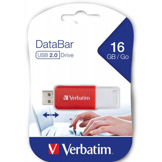 Verbatim DataBar lecteur USB flash 16 Go USB Type-A 2.0 Rouge