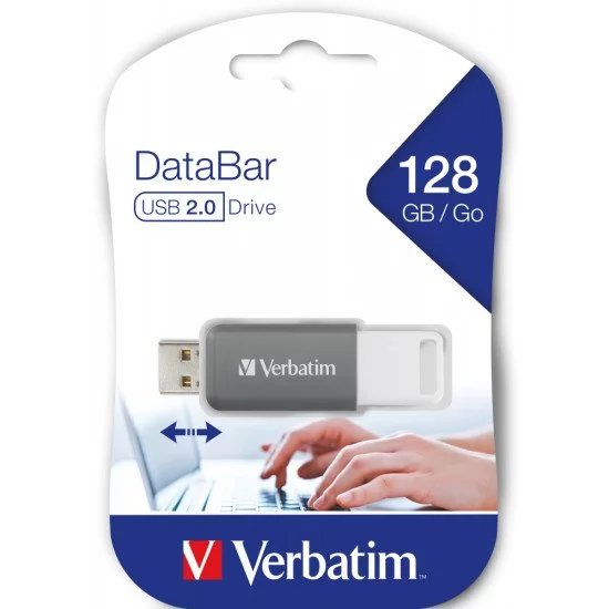 Verbatim V DataBar lecteur USB flash 128 Go USB Type-A 2.0 Gris Verbatim V DataBar lecteur USB flash 128 Go USB Type-A 2.0 Gris