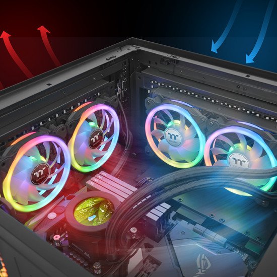 Thermaltake SWAFAN 14 RGB Boitier PC Ventilateur 14 cm Noir 3 pièce(s) Thermaltake SWAFAN 14 RGB Boitier PC Ventilateur 14 cm Noir 3 pièce(s)