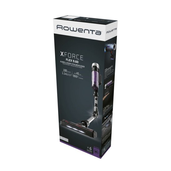 Rowenta RH2037 Aspirateur-balai 2 en 1 Batterie Sec Sans sac 0,4 L 250 W Noir, Violet Rowenta RH2037 Aspirateur-balai 2 en 1 Batterie Sec Sans sac 0,4 L 250 W Noir, Violet