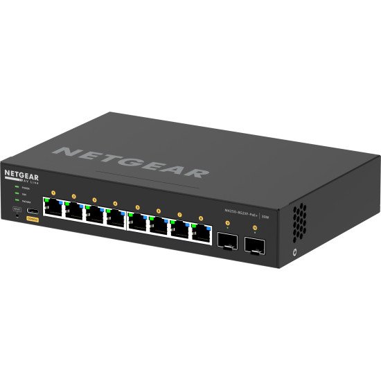 NETGEAR GSM4210PX-100EUS commutateur réseau Géré L2/L3 Gigabit Ethernet (10/100/1000) Connexion Ethernet, supportant l'alimentation via ce port (PoE) Noir