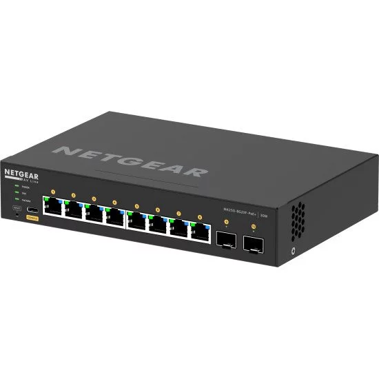 NETGEAR GSM4210PX-100EUS commutateur réseau Géré L2/L3 Gigabit Ethernet (10/100/1000) Connexion Ethernet, supportant l'alimentation via ce port (PoE) Noir NETGEAR GSM4210PX-100EUS commutateur réseau Géré L2/L3 Gigabit Ethernet (10/100/1000) Connexion Ethernet, supportant l'alimentation via ce port (PoE) Noir