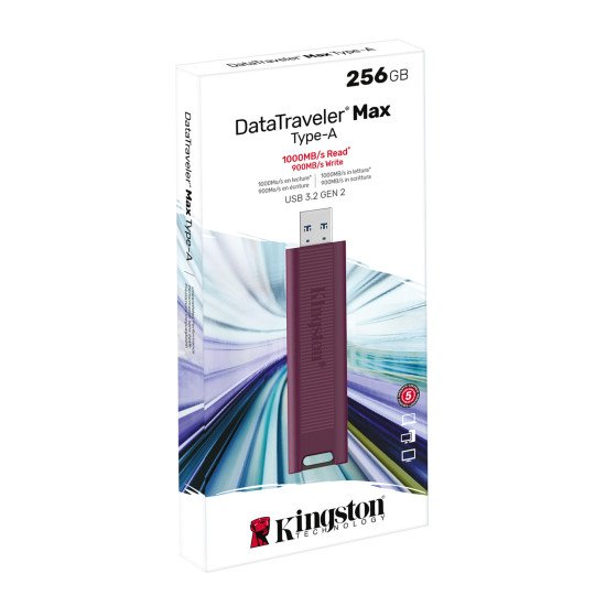 Kingston Technology DataTraveler Max lecteur USB flash 256 Go USB Type-A 3.2 Gen 2 (3.1 Gen 2) Rouge