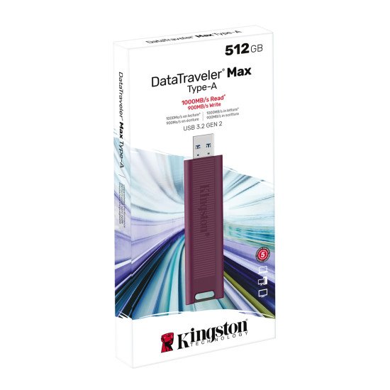 Kingston Technology DataTraveler Max lecteur USB flash 512 Go USB Type-A 3.2 Gen 2 (3.1 Gen 2) Rouge