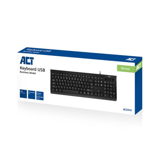 ACT AC5410 clavier USB QWERTY Anglais américain Noir