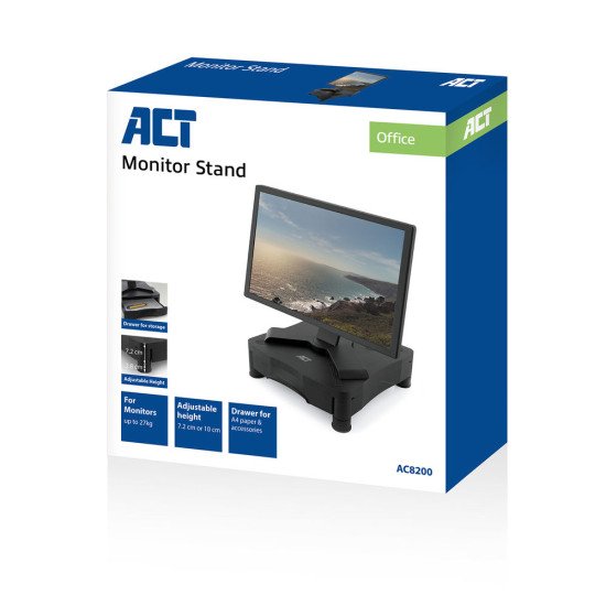 ACT AC8200 support d'écran plat pour bureau 43,2 cm (17") Autonome Noir